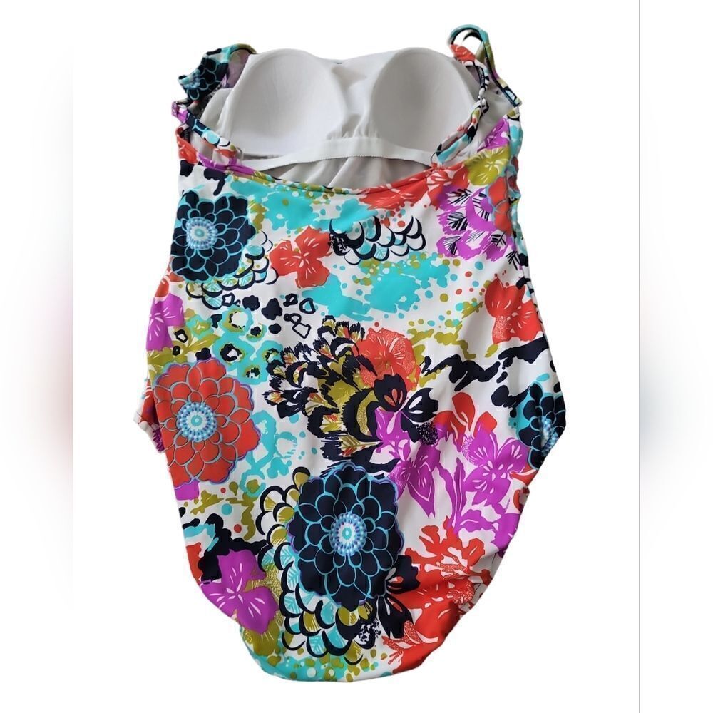 Catalina Floral Print One-Piece Swimsuit Sz 16 - Picture 2 of 8